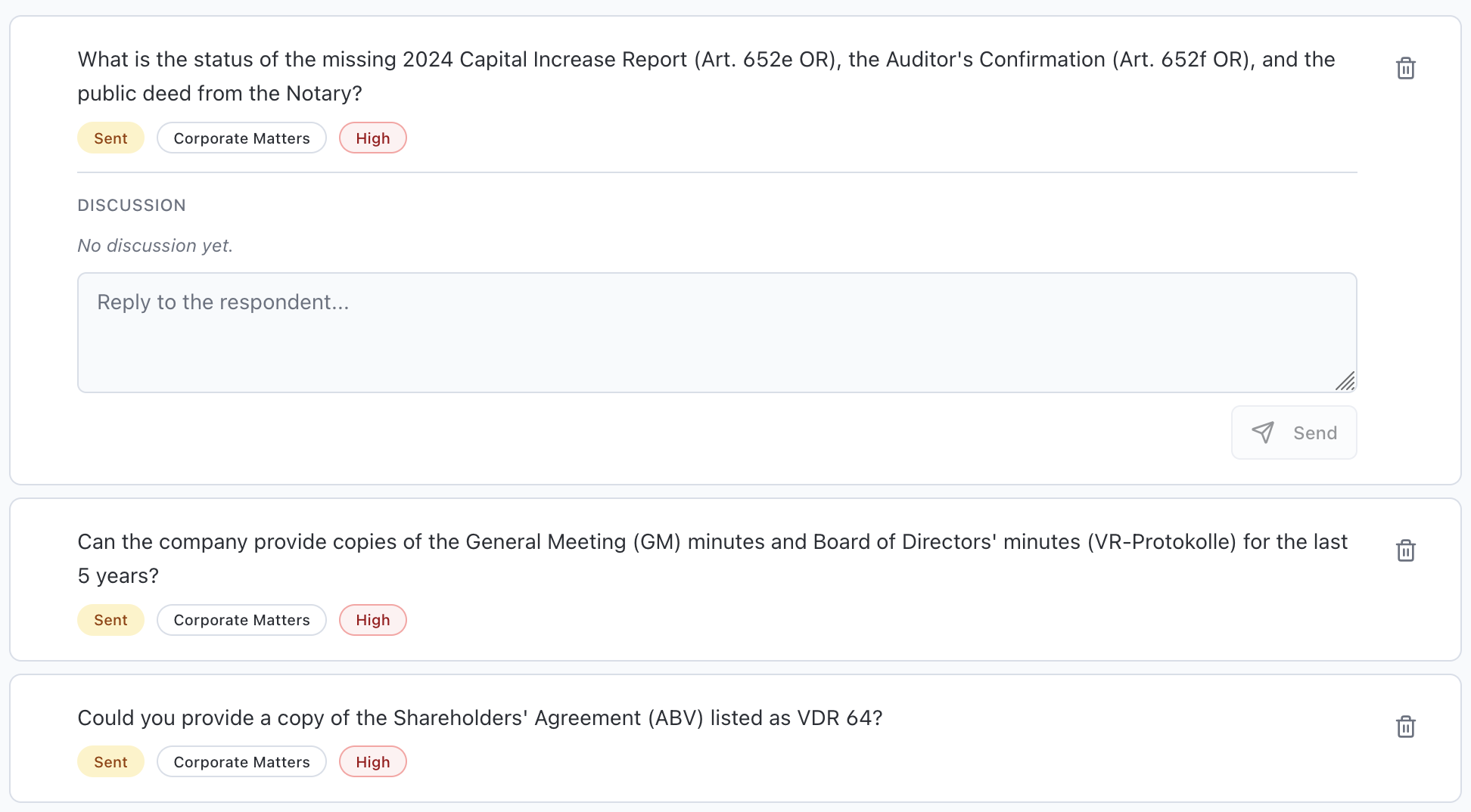 A prioritized Q&A with its discussion thread